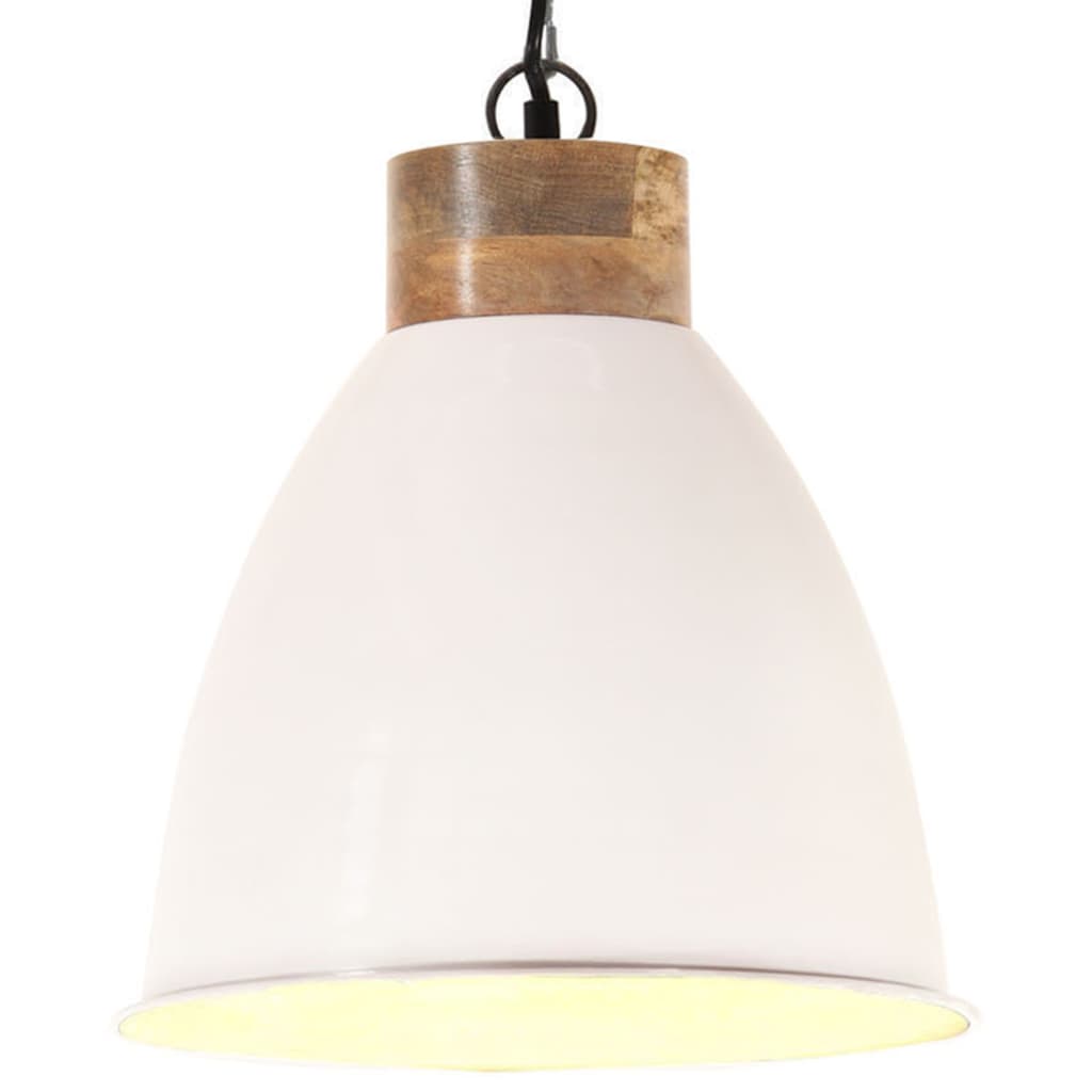 Lampa suspendata industriala, vidaXL, Metal, 35 x 40 cm, Alb